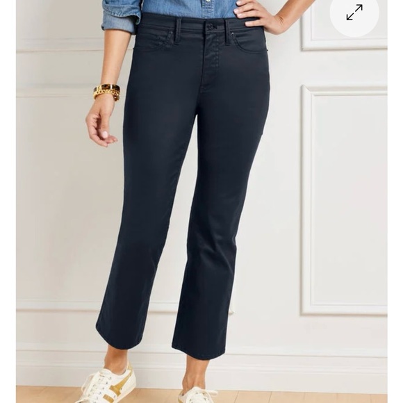 NWT Talbots size 14 dark pewter Demi Boot Crop Jeans - Picture 1 of 11